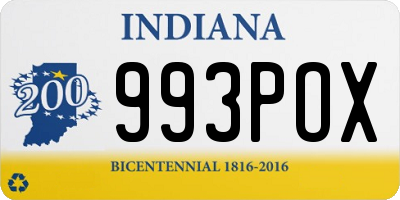 IN license plate 993POX