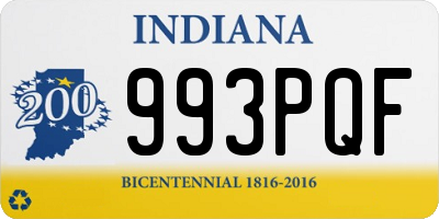 IN license plate 993PQF