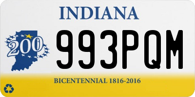 IN license plate 993PQM