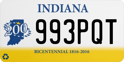 IN license plate 993PQT