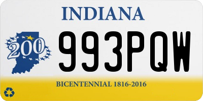 IN license plate 993PQW