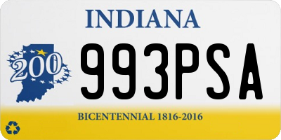 IN license plate 993PSA