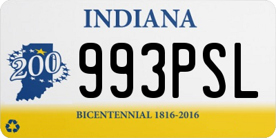 IN license plate 993PSL