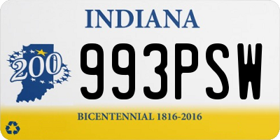 IN license plate 993PSW