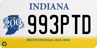 IN license plate 993PTD