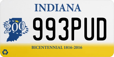 IN license plate 993PUD