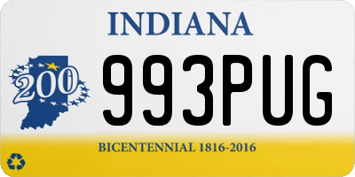 IN license plate 993PUG