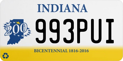 IN license plate 993PUI