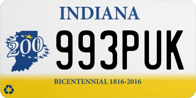 IN license plate 993PUK