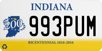 IN license plate 993PUM