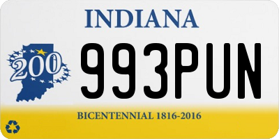 IN license plate 993PUN