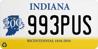 IN license plate 993PUS