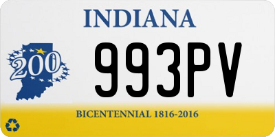 IN license plate 993PV