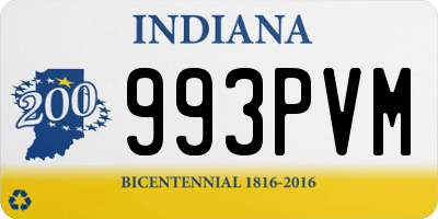 IN license plate 993PVM