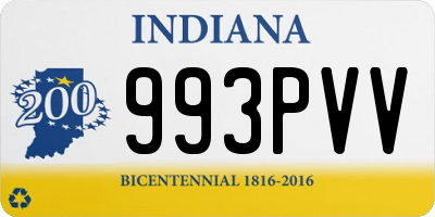 IN license plate 993PVV