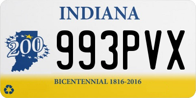 IN license plate 993PVX