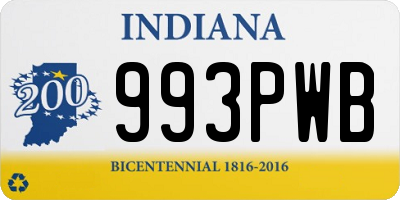 IN license plate 993PWB