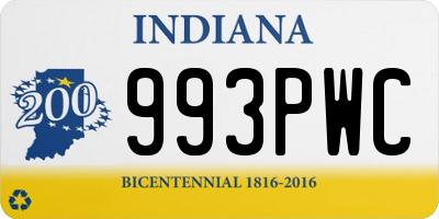 IN license plate 993PWC