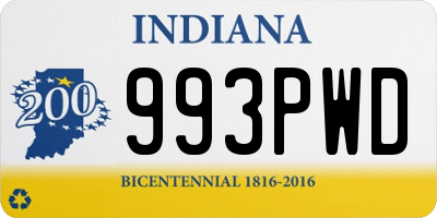 IN license plate 993PWD