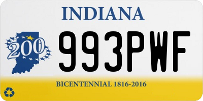 IN license plate 993PWF