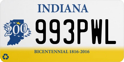 IN license plate 993PWL