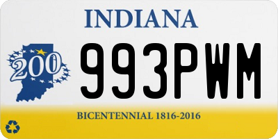 IN license plate 993PWM