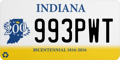 IN license plate 993PWT