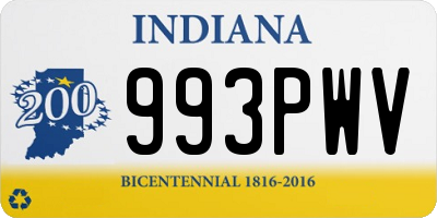 IN license plate 993PWV