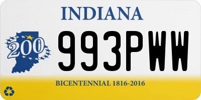 IN license plate 993PWW