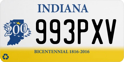 IN license plate 993PXV