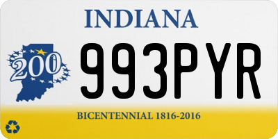 IN license plate 993PYR