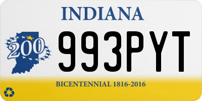 IN license plate 993PYT