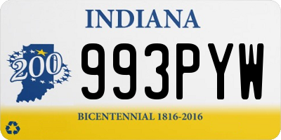 IN license plate 993PYW