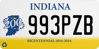 IN license plate 993PZB