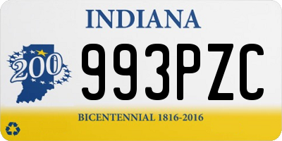 IN license plate 993PZC