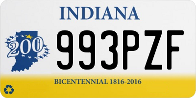 IN license plate 993PZF