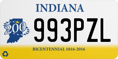 IN license plate 993PZL