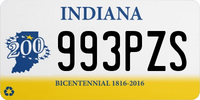 IN license plate 993PZS