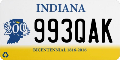 IN license plate 993QAK