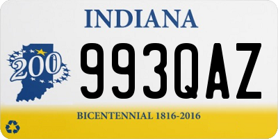 IN license plate 993QAZ