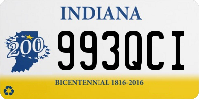 IN license plate 993QCI