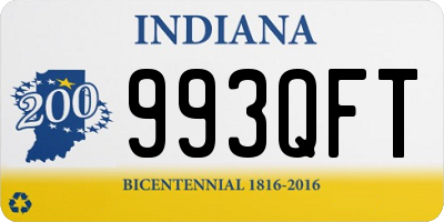 IN license plate 993QFT