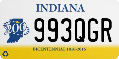 IN license plate 993QGR