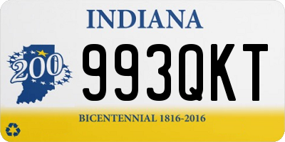 IN license plate 993QKT