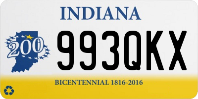 IN license plate 993QKX