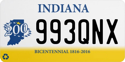 IN license plate 993QNX