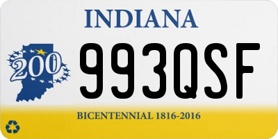 IN license plate 993QSF