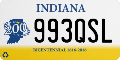 IN license plate 993QSL