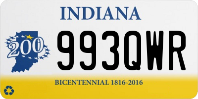 IN license plate 993QWR