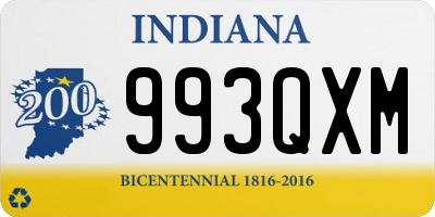 IN license plate 993QXM